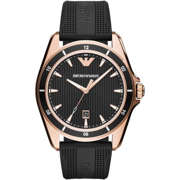 Emporio Armani Ar11101 Men S Rose Gold Black Watch