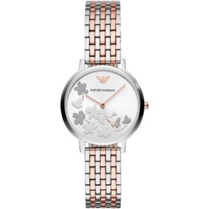 Emporio Armani Ar11113 Ladies Silver Rose Gold Watch