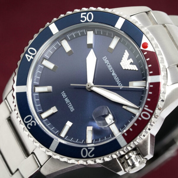 Emporio Armani Ar11339 Men S Diver Steel Blue Watch - alternate view