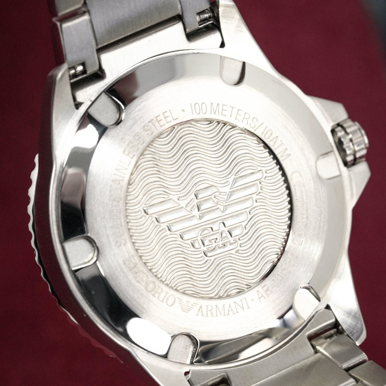 Emporio Armani Ar11339 Men S Diver Steel Blue Watch - Image 3