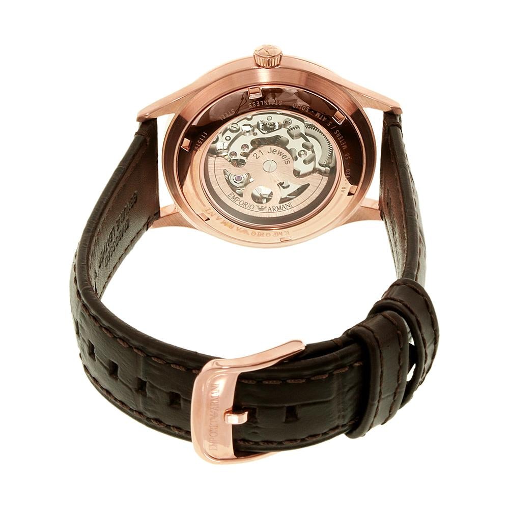 Emporio Armani Ar1920 Men S Meccanico Brown Watch - Image 2