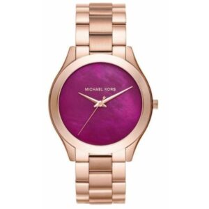 Michael Kors Mk3550 Ladies Slim Runway Rose Gold Plum Watch