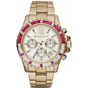 Michael Kors Mk5871 Ladies Everest Yellow Gold Red Gem Set Watch