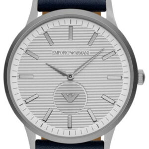 Emporio Armani Renato White Dial Blue Leather Strap Watch For Men Ar11119