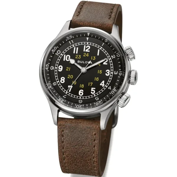 Bulova A 15 Pilot Auto Mens Black Watch 96a245 - alternate view