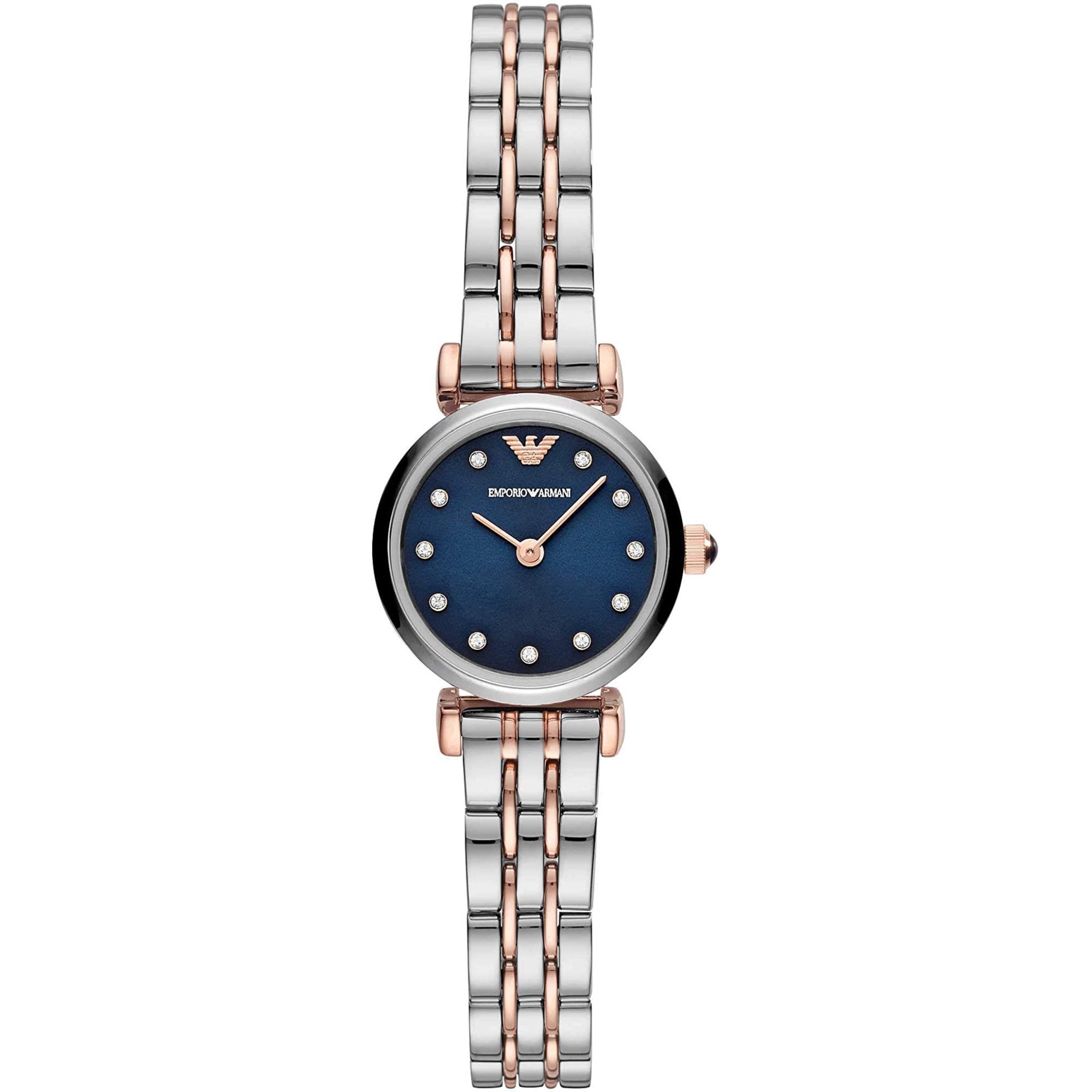 Emporio Armani Ar11222 Ladies Automatic T Bar Gianni Two Tone Blue Watch