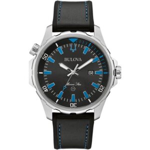 Marine Star Black Leather Watch 96b337
