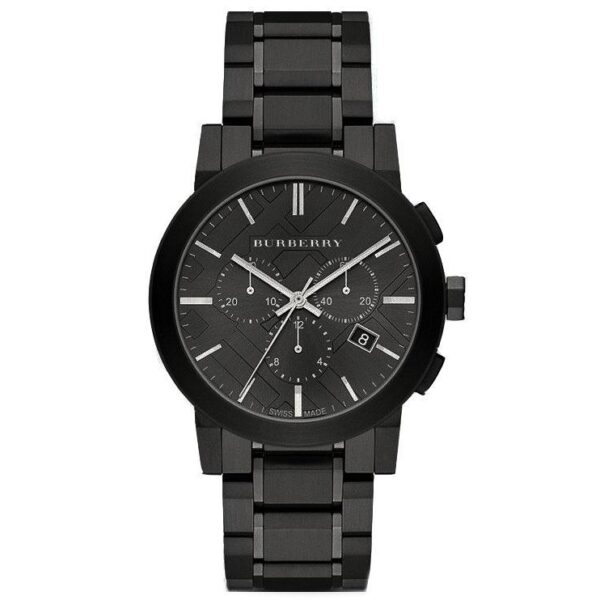Burberry Mens Watch Chronograph The City Black Pvd Bu9354