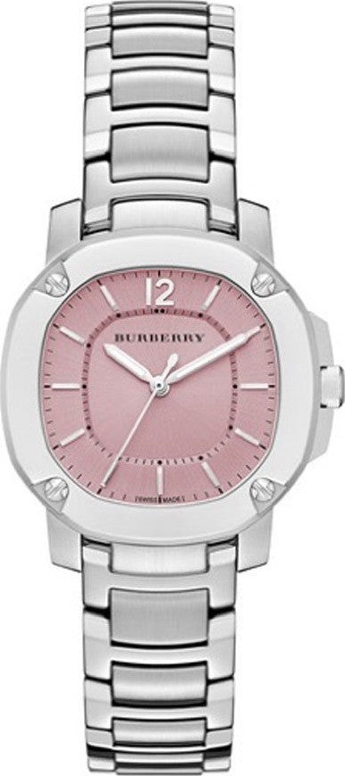 Burberry The Britain Pink Dial Silver Steel Strap Watch For Women Bby1704 - alternate view