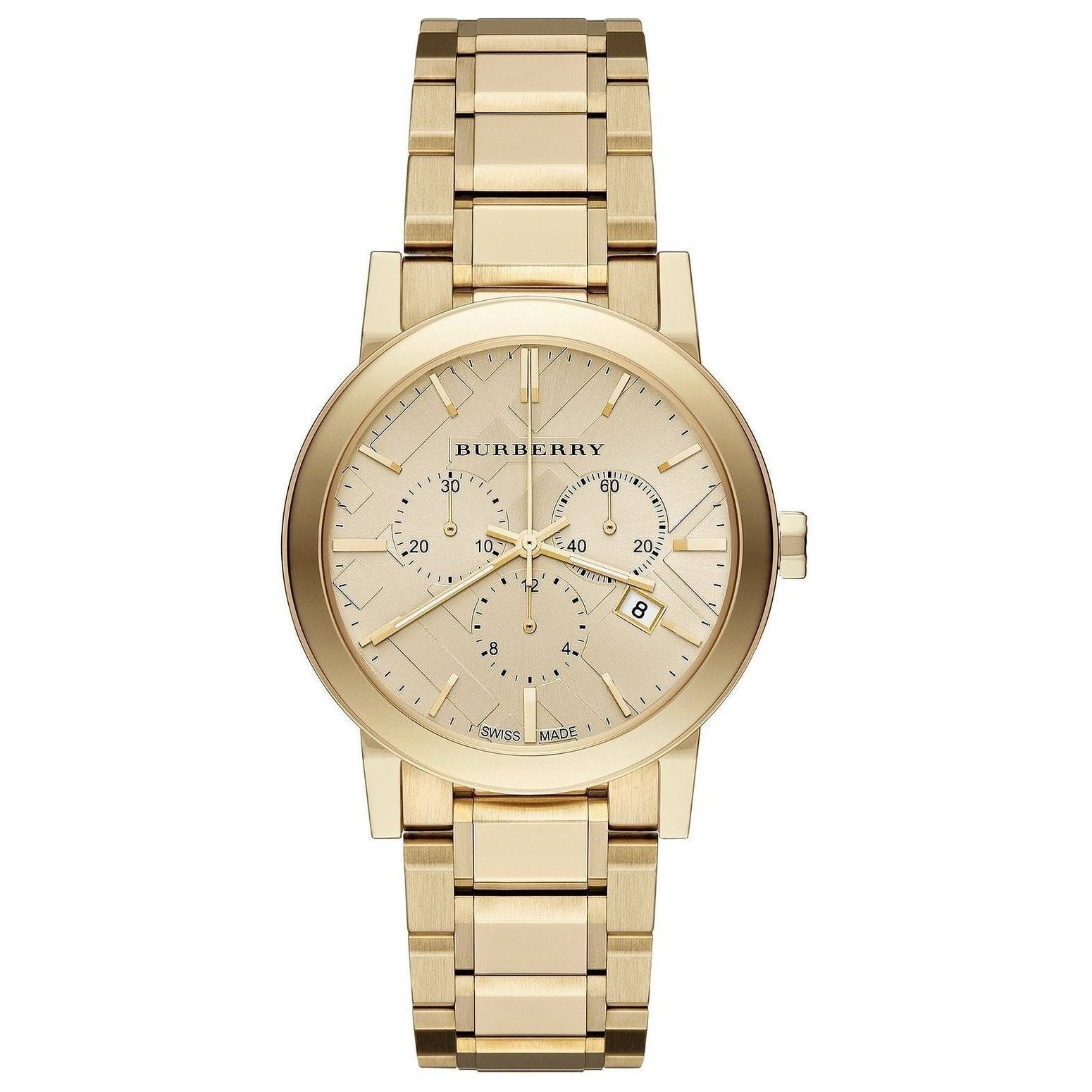 Ladies Gold Tone Stainless Steel Chronograph Burberry Watch Bu9753