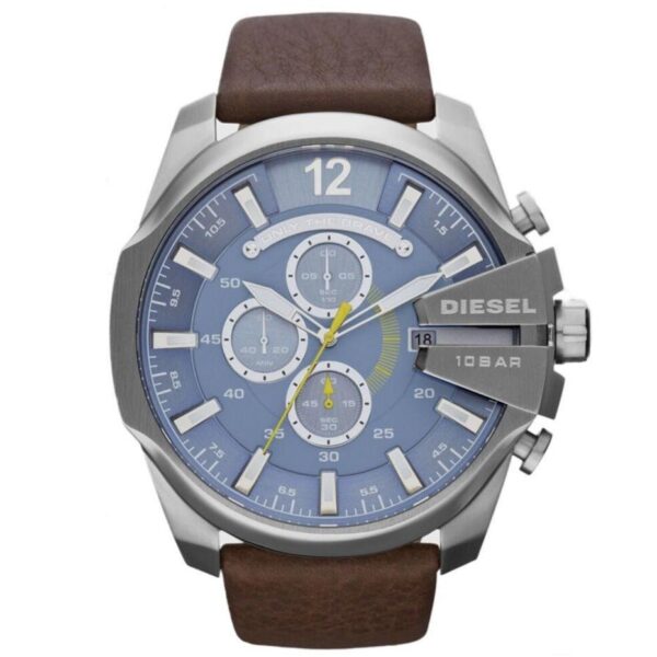 Diesel Dz4281 Herren-Chronograph Mega Chief Blau Braun Uhr