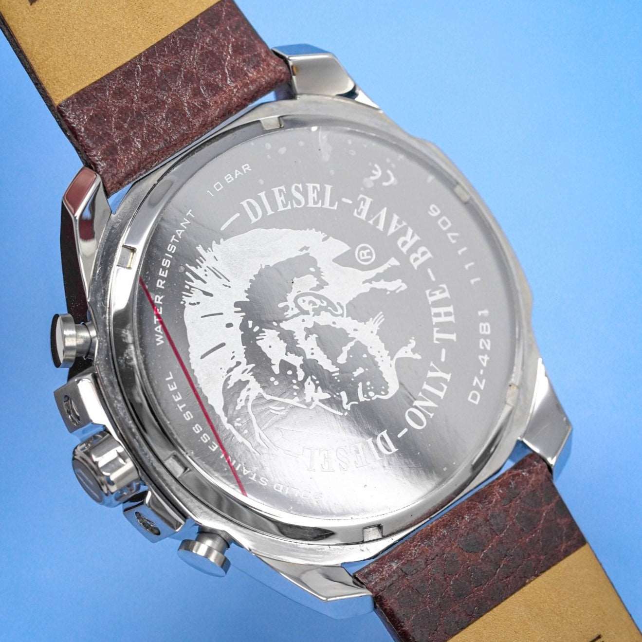 Diesel Dz4281 Men S Chronograph Mega Chief Blue Brown Watch - Image 2