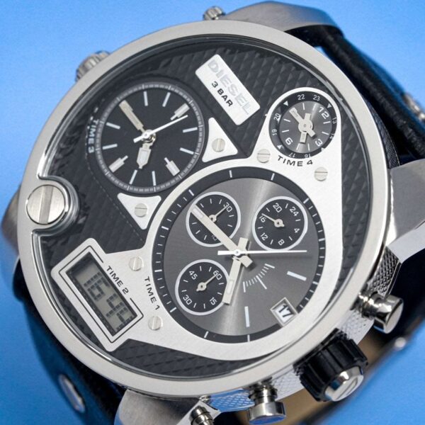 Diesel Dz7125 Herren-Chronograph Big Daddy Silber Schwarz Uhr - alternate view