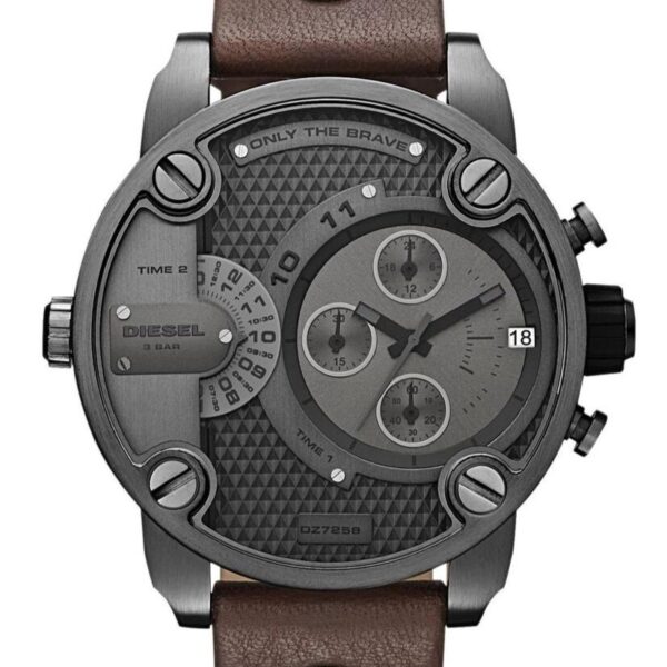 Diesel Dz7258 Men S Chronograph Little Daddy Gun Metal Brown Watch