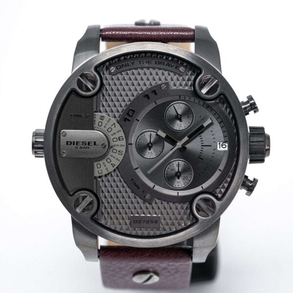 Diesel Dz7258 Men S Chronograph Little Daddy Gun Metal Brown Watch - alternate view