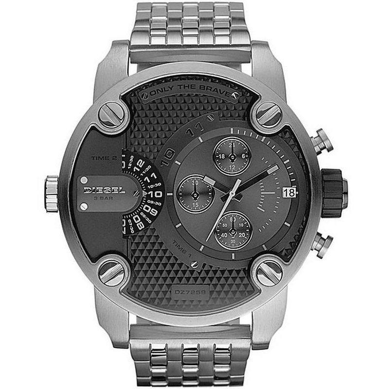 Diesel Dz7259 Men S Chronograph Little Daddy Black Silver Watch