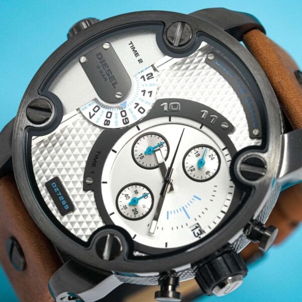 Diesel Dz7269 Men S Chronograph Little Daddy White Brown Watch - alternate view
