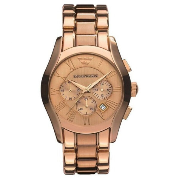 Emporio Armani Ar0365 Men S Valente Chronograph Rose Gold Pvd Watch