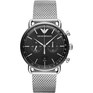 Emporio Armani Ar11104 Men S Aviator Silver Watch