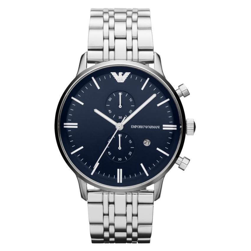 Emporio Armani Ar1648 Men S Silver Chronograph Watch