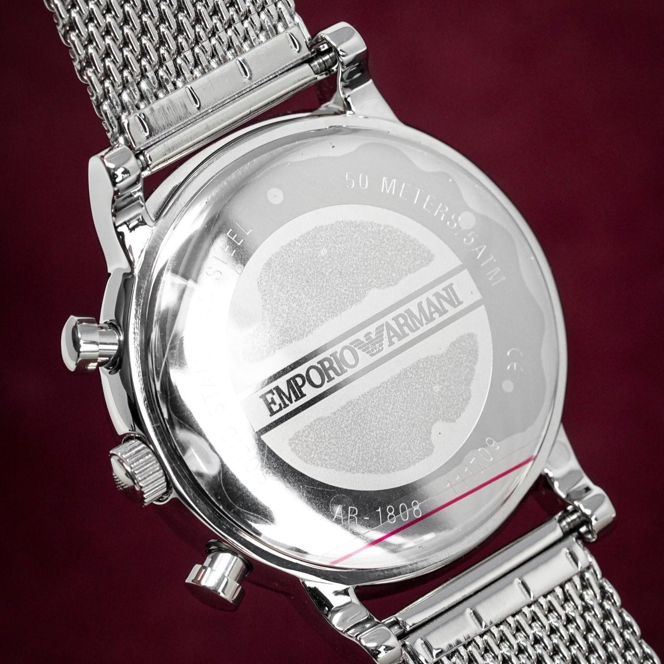 Emporio Armani Ar1808 Men S Luigi Chronograph Mesh Watch - Image 4