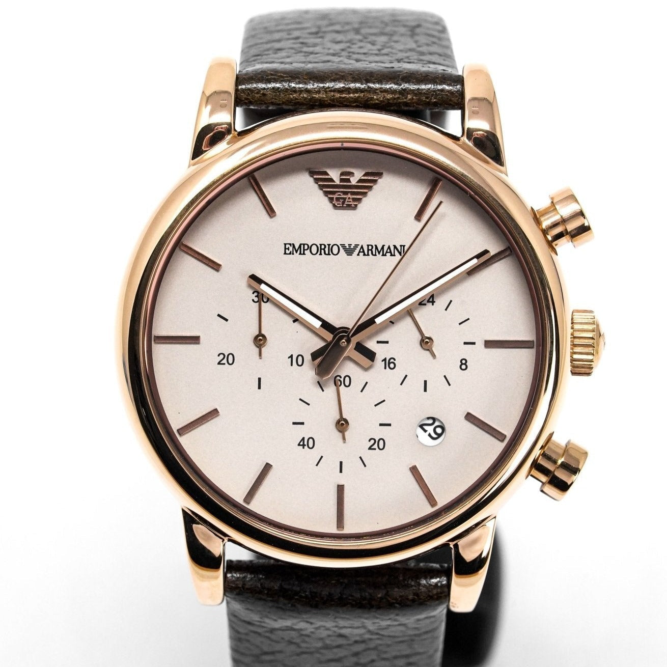 Emporio Armani Ar1809 Men S Luigi Chronograph Rose Gold Pvd Watch - Image 2