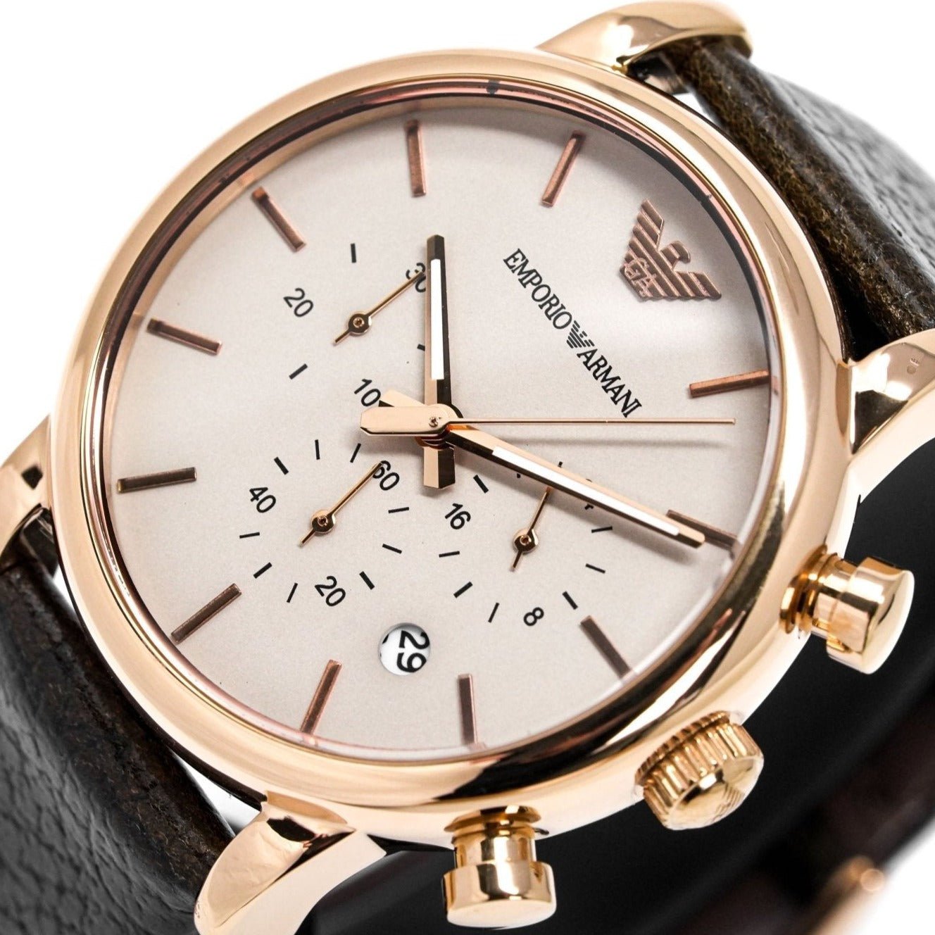 Emporio Armani Ar1809 Men S Luigi Chronograph Rose Gold Pvd Watch - Image 4