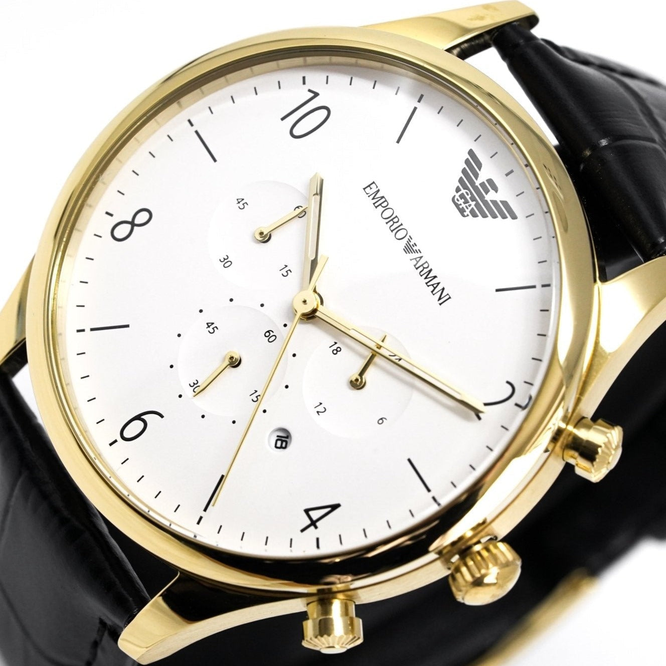 Emporio Armani Ar1892 Men S Chronograph Gold Pvd Watch - Image 4