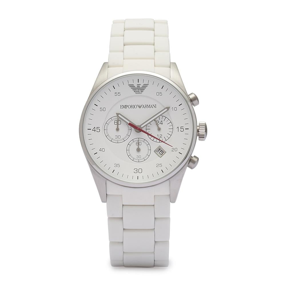 Emporio Armani Ar5867 Ladies White Chronograph Watch