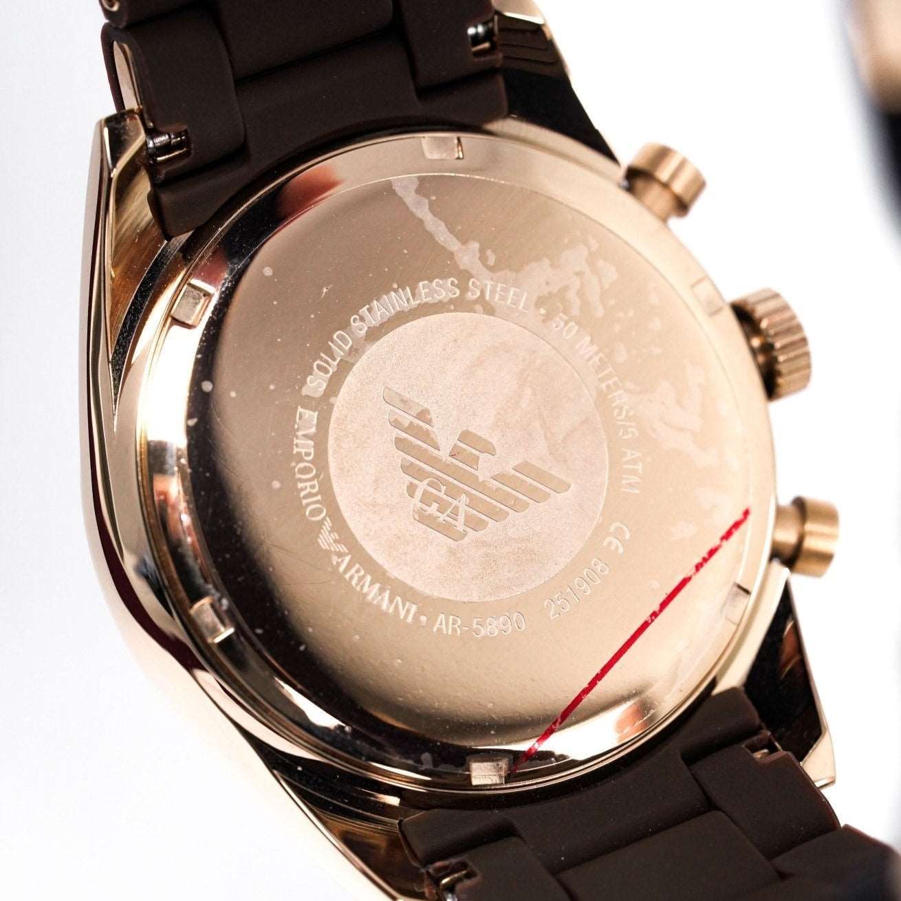 Emporio Armani Ar5891 Ladies Chronograph Brown Watch - Image 3