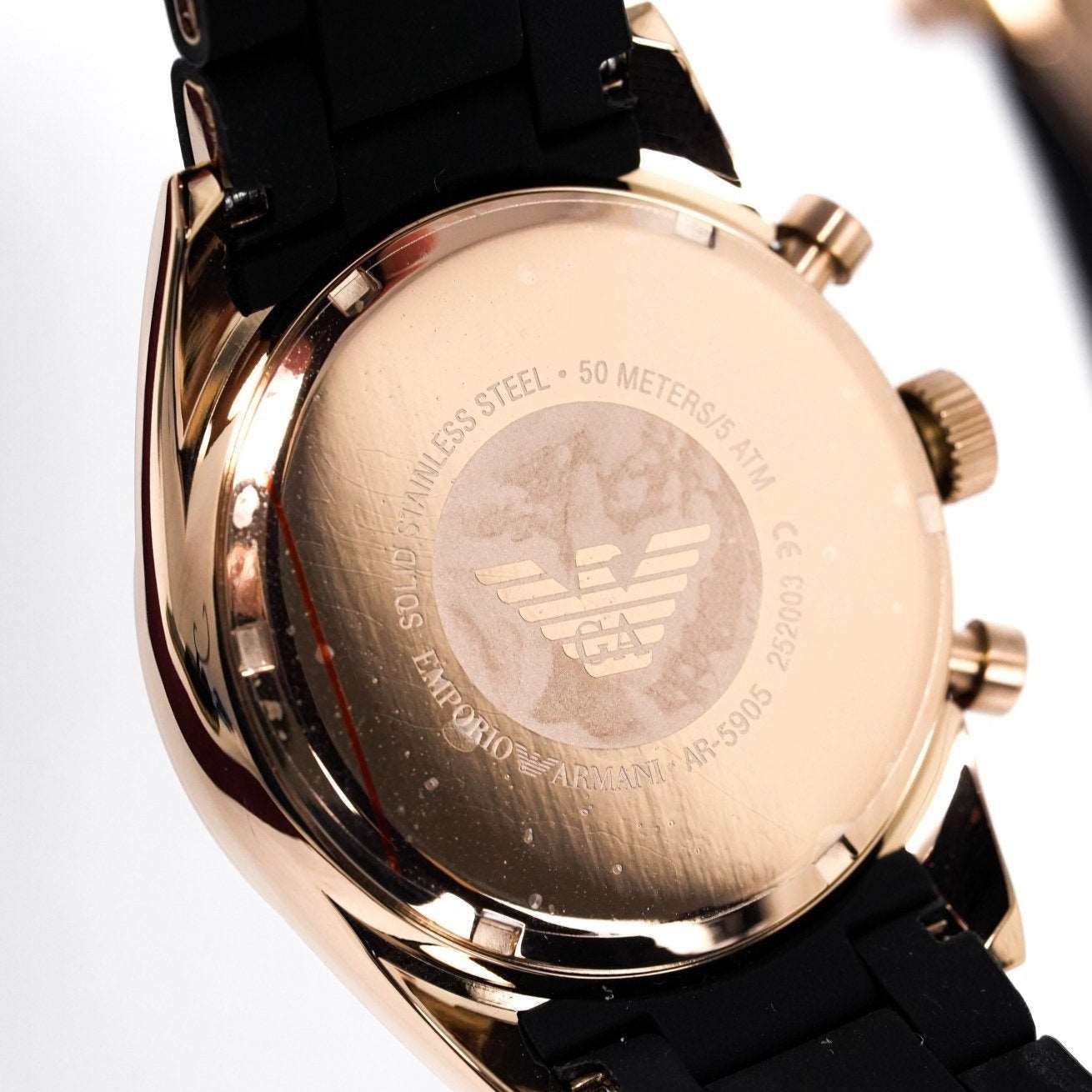 Emporio Armani Ar5906 Ladies Sportivo Chronograph Rose Gold Pvd Watch - Image 3