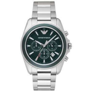 Emporio Armani Ar6090 Men S Silver Chronograph Watch