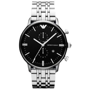 Emporio Armani Ar80009 Men S Silver Chronograph Watch