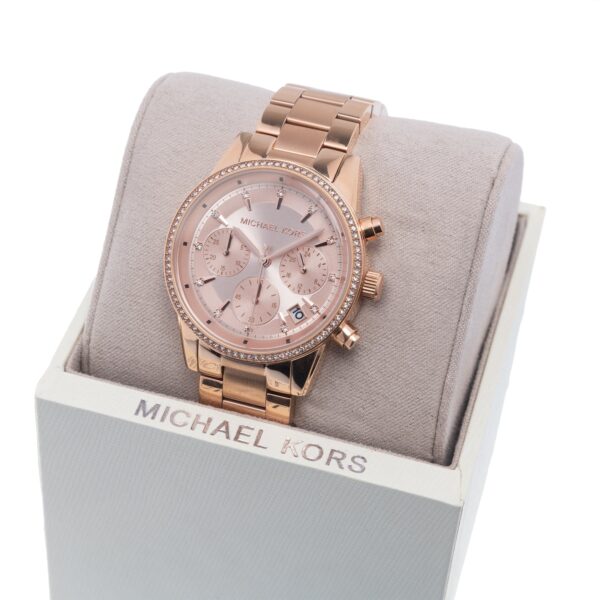Michael Kors Mk6357 Ladies Ritz Rose Gold Watch - alternate view