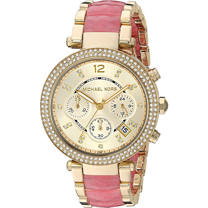 Michael Kors Mk6363 Ladies Chronograph Parker Yellow Gold Watch