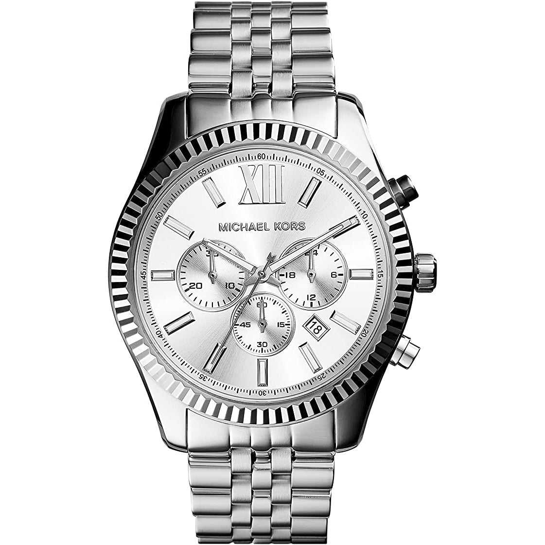Michael Kors Mk8405 Men S Lexington Chronograph Silver Watch