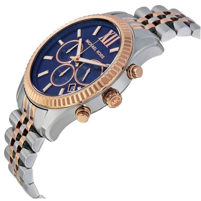 Michael Kors Mk8412 Men S Lexington Chronograph Two Tone Blue Watch - Image 2