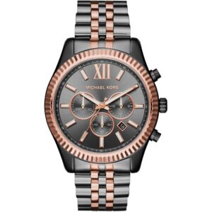 Michael Kors Mk8561 Men S Lexington Chronograph Dark Two Tone Watch