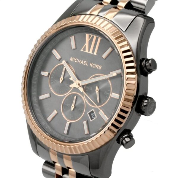 Michael Kors Mk8561 Men S Lexington Chronograph Dark Two Tone Watch - alternate view