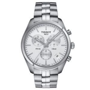 Tissot Pr 100 Chronograph Mens Silver Watch T1014171103100