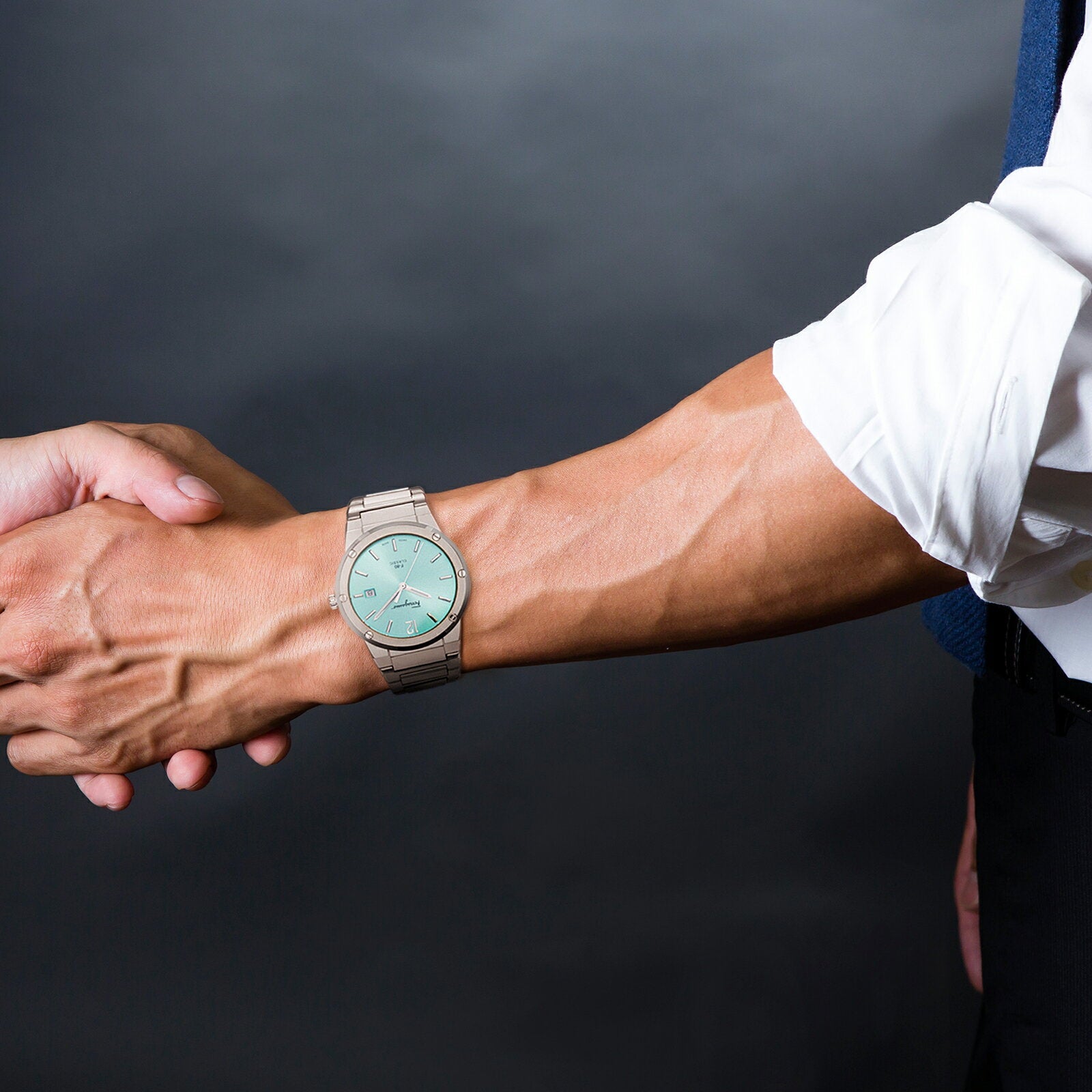 Salvatore Ferragamo F 80 Classic Tiffany Blue Dial Silver Steel Strap Watch For Men Sfdt02323 - Image 3