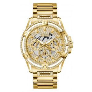 Guess Watches Gents King Stainless Steel Gold Tone Watch Gw0497g2