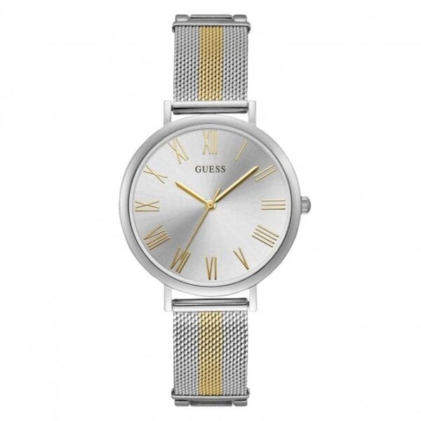 Guess Watches Guess Ladies Silver Two Tone Mesh Bracelet Watch W1155l1