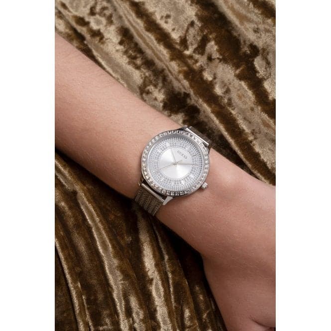 Guess Watches Ladies Soiree Stainless Steel Mesh Silver Watch Gw0402l1 - Image 5