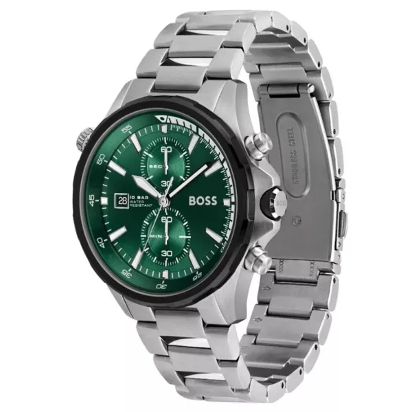 Hugo Boss Heren 1513930 Chronograaf Horloge van roestvrij staal met groene wijzerplaat - alternate view