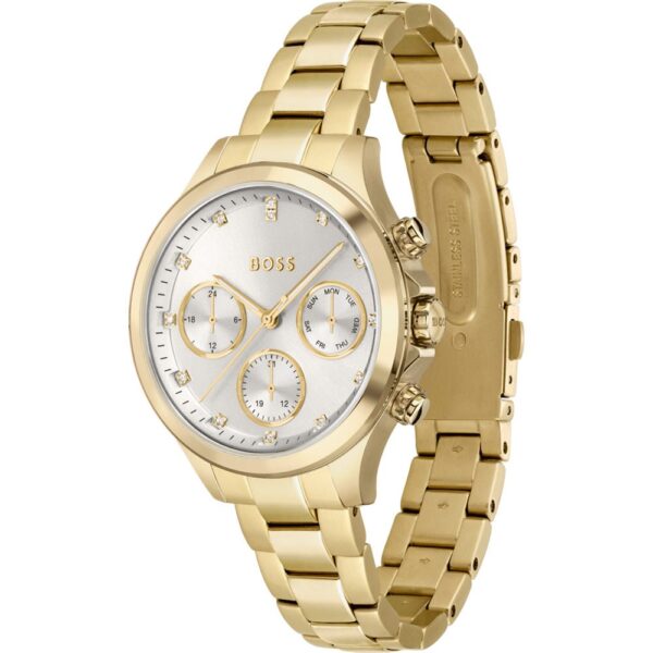 Hugo Boss Womens 1502628 Hera Gold Tone Stainless Steel Watch With Crystal Accents - alternate view