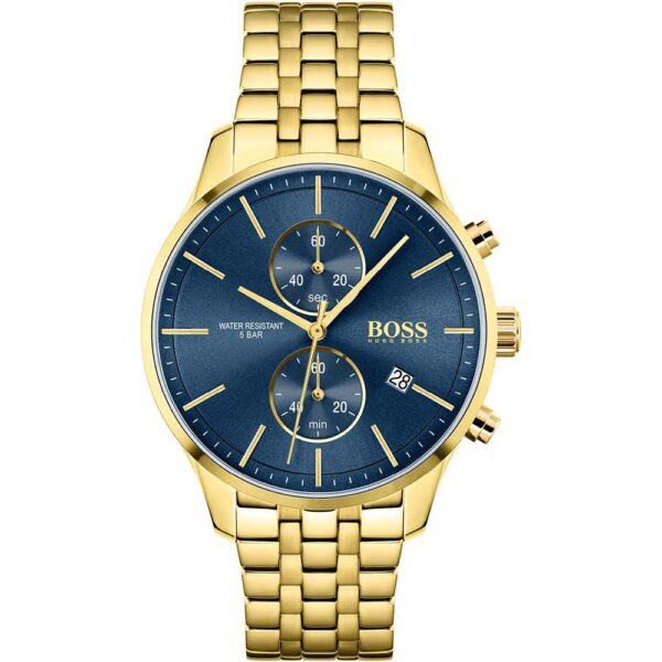 Hugo Boss herenhorloge Associate Geelgoud Blauw HB1513841