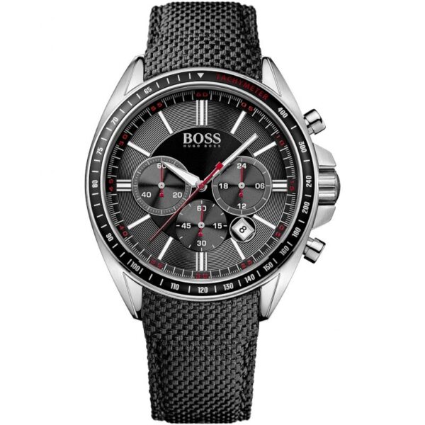 Hugo Boss Men S Watch Chronograph Black Driver Fabric Leather Hb1513087