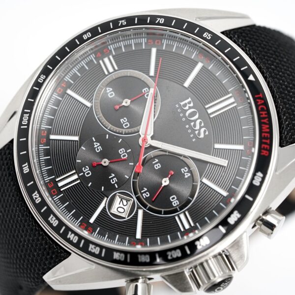 Hugo Boss Men S Watch Chronograph Black Driver Fabric Leather Hb1513087 - alternate view