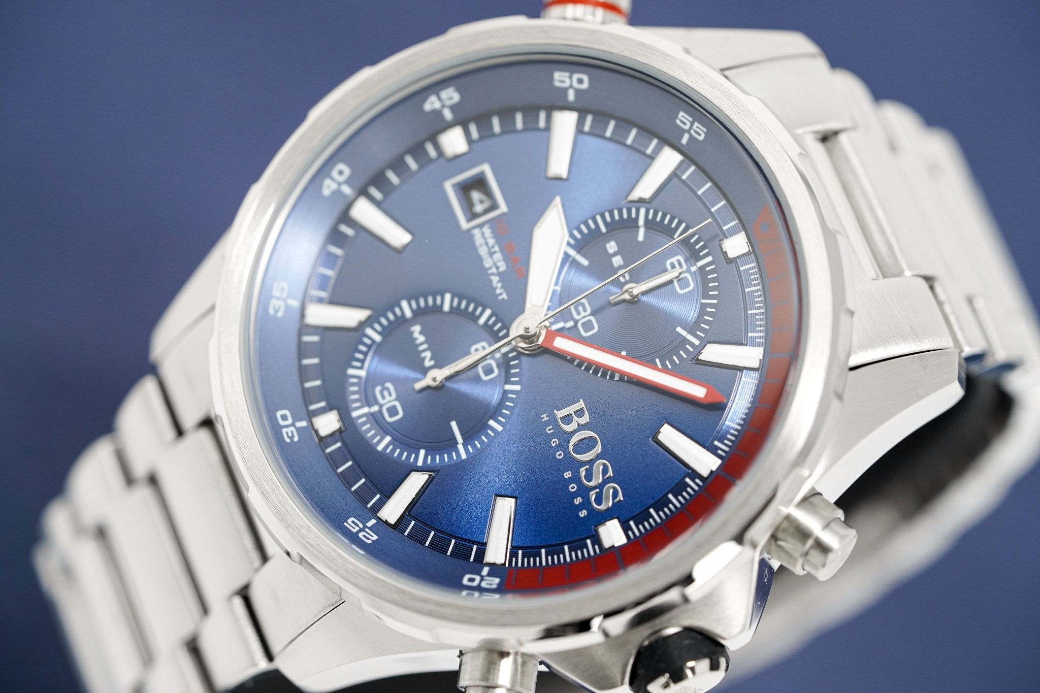 Hugo Boss Men S Watch Chronograph Globetrotter Blue Hb1513823 - Image 3